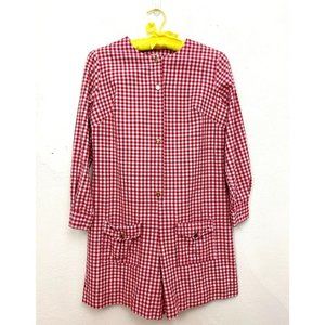 Vintage 1960s Gordon Peters Red Gingham Romper